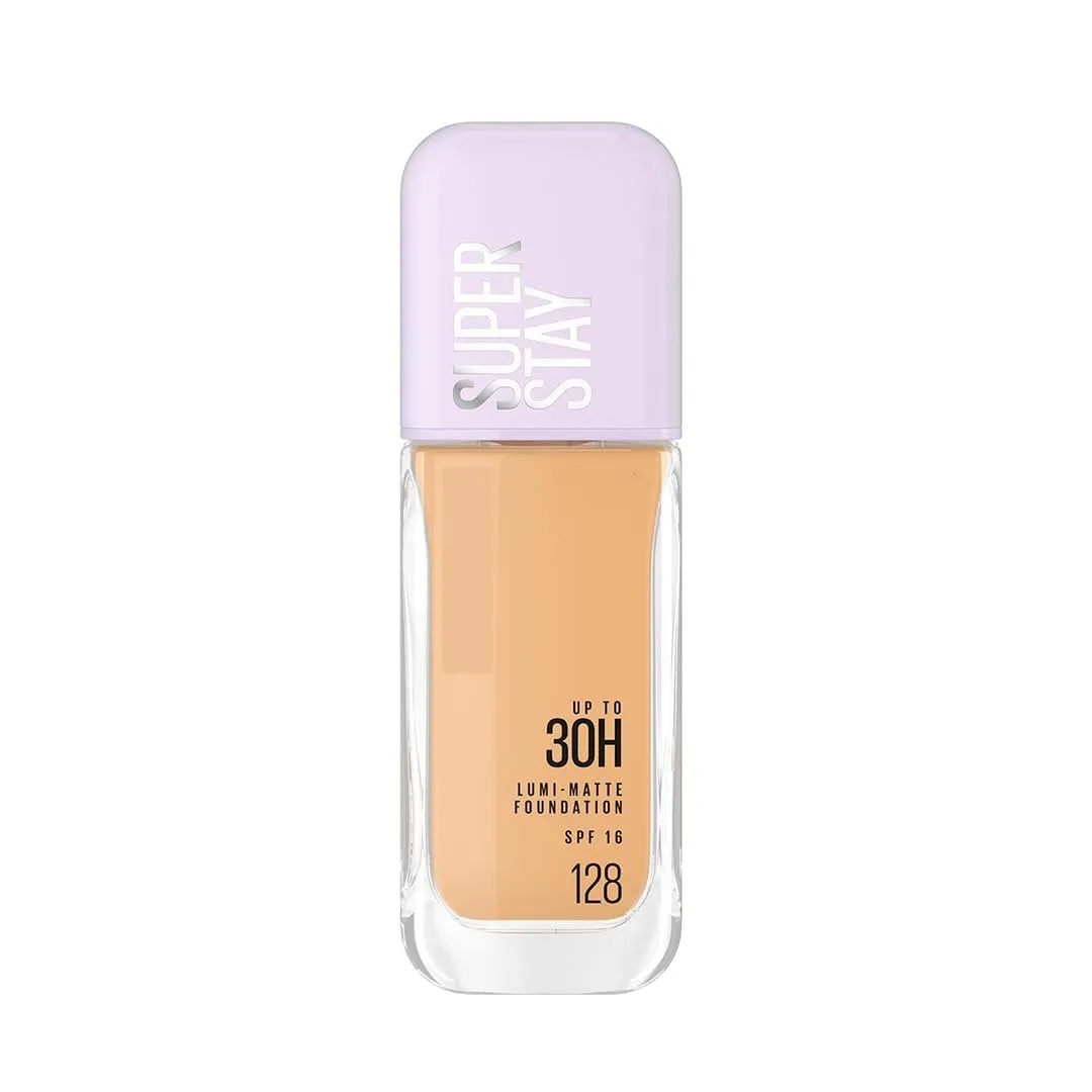 New York Super Stay Lumi-Matte Liquid Foundation - 128, Up To 30H Long Wear, Water & Transfer Proof. SuperStay Lumi-Matte Liquid Foundation comes with Non-comedogenic & Vegan Formula | 35ml