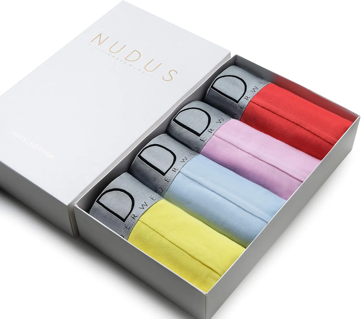 NUDUS Men's Cotton Underwear Pack of 4 Gift Box - Briefs - Trunks - Boxer Briefs