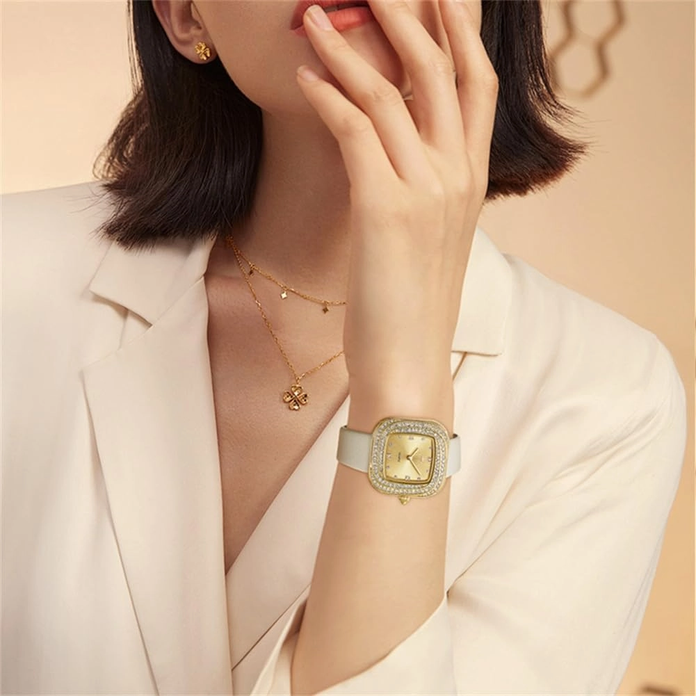 OLEVS Women's Business Dress Watches for Ladies Female Brown Leather Strap Small Face Dress Analog Quartz Wrist Watch with Calendar Day Date Waterproof Luminous Gift Classic Casual Retro Band