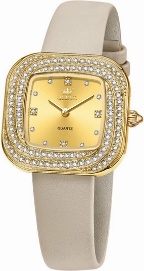 OLEVS Women's Business Dress Watches for Ladies Female Brown Leather Strap Small Face Dress Analog Quartz Wrist Watch with Calendar Day Date Waterproof Luminous Gift Classic Casual Retro Band