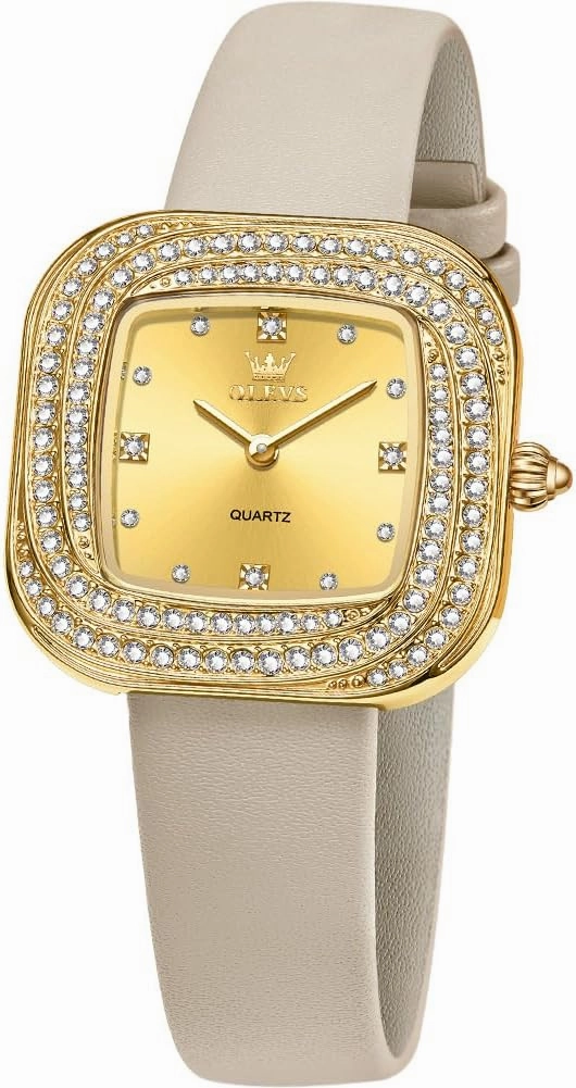 OLEVS Women's Business Dress Watches for Ladies Female Brown Leather Strap Small Face Dress Analog Quartz Wrist Watch with Calendar Day Date Waterproof Luminous Gift Classic Casual Retro Band