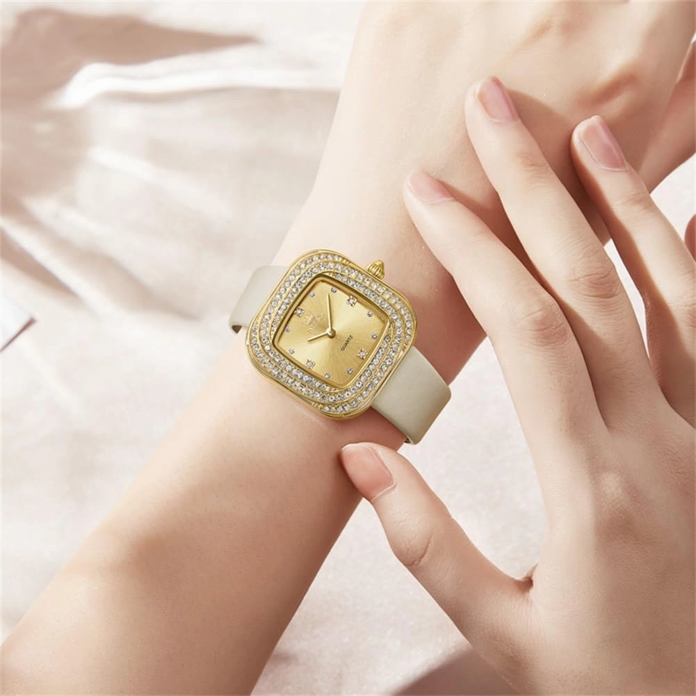 OLEVS Women's Business Dress Watches for Ladies Female Brown Leather Strap Small Face Dress Analog Quartz Wrist Watch with Calendar Day Date Waterproof Luminous Gift Classic Casual Retro Band