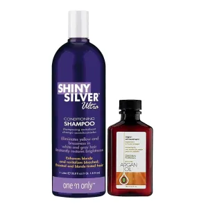 one 'n only Shiny Silver Ultra Conditioning Shampoo Bundle with Argan Oil Hair Treatment