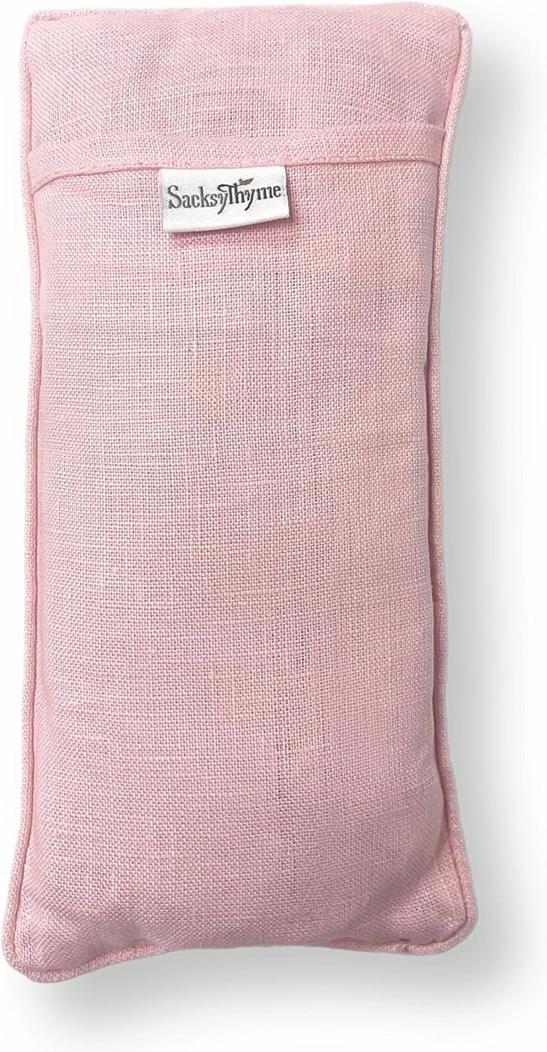 Organic Linen Eye Pillow - Lavender & Flaxseed for Relaxation, Yoga, Stress Relief - Microwavable Heating Pad & Cool Compress - Made in USA - Gifts for Meditation - (Unscented)