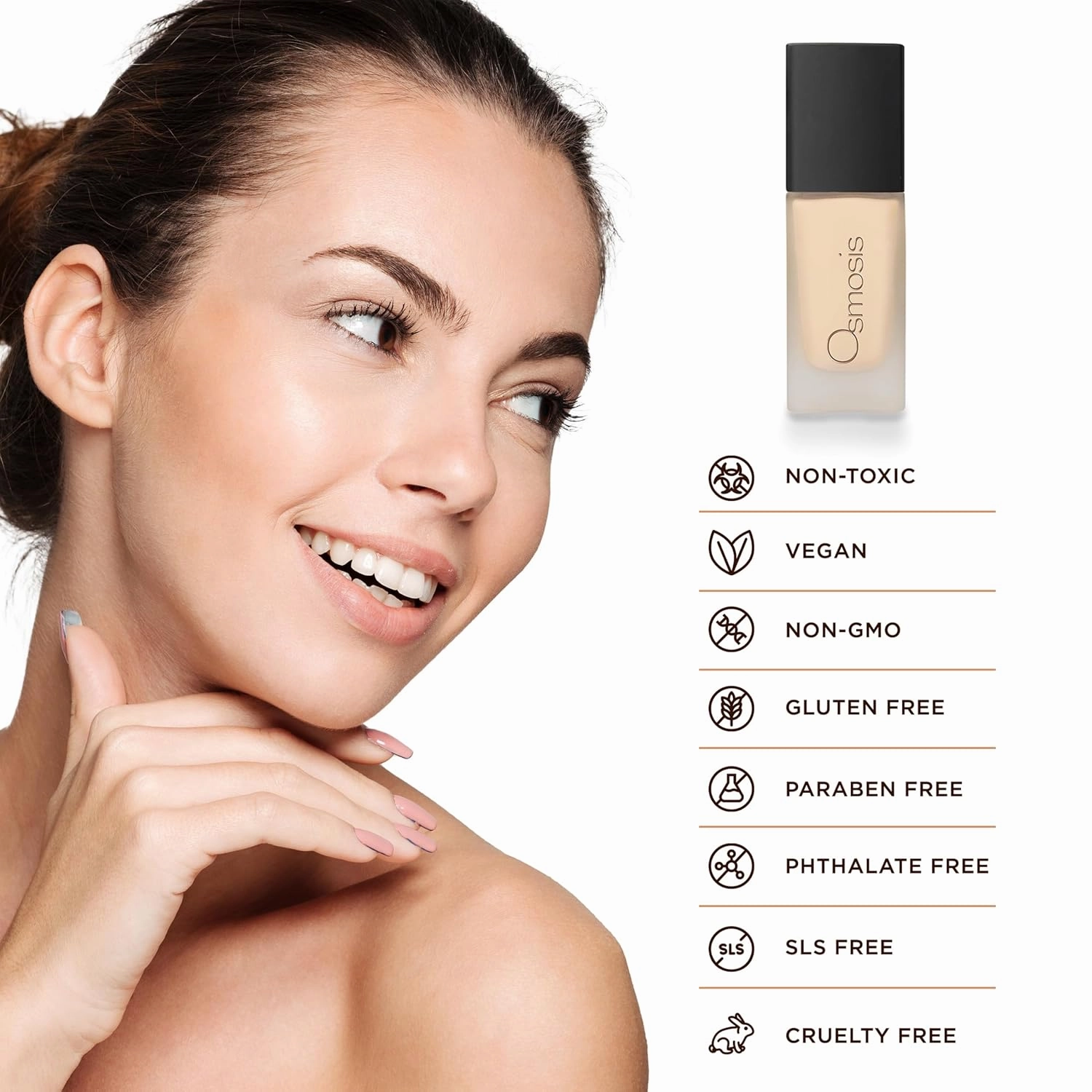 Osmosis Flawless Foundation, Lightweight Liquid Makeup, Medium To Full Coverage, Matte Finish, 10 Shades, 1 Fl Oz