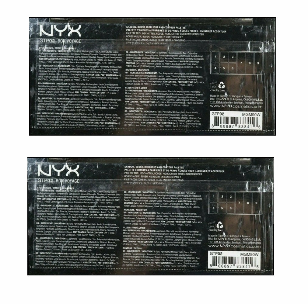 Pack of 2 NYX The Go-To Palette in Wanderlust GTP01