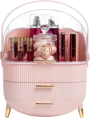 Paris Hilton Makeup Storage Organizer with Lid, Standard, Pink