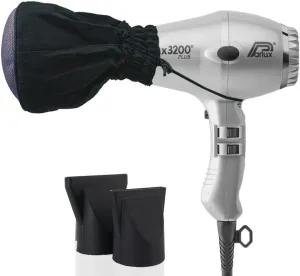 Parlux 3200 Plus Silver Hair Dryer   M Hair Designs Metal Mesh Diffuser (Bundle) – Professional Ionic Blow Dryer for Fast Drying, Frizz Control & Voluminous Styling