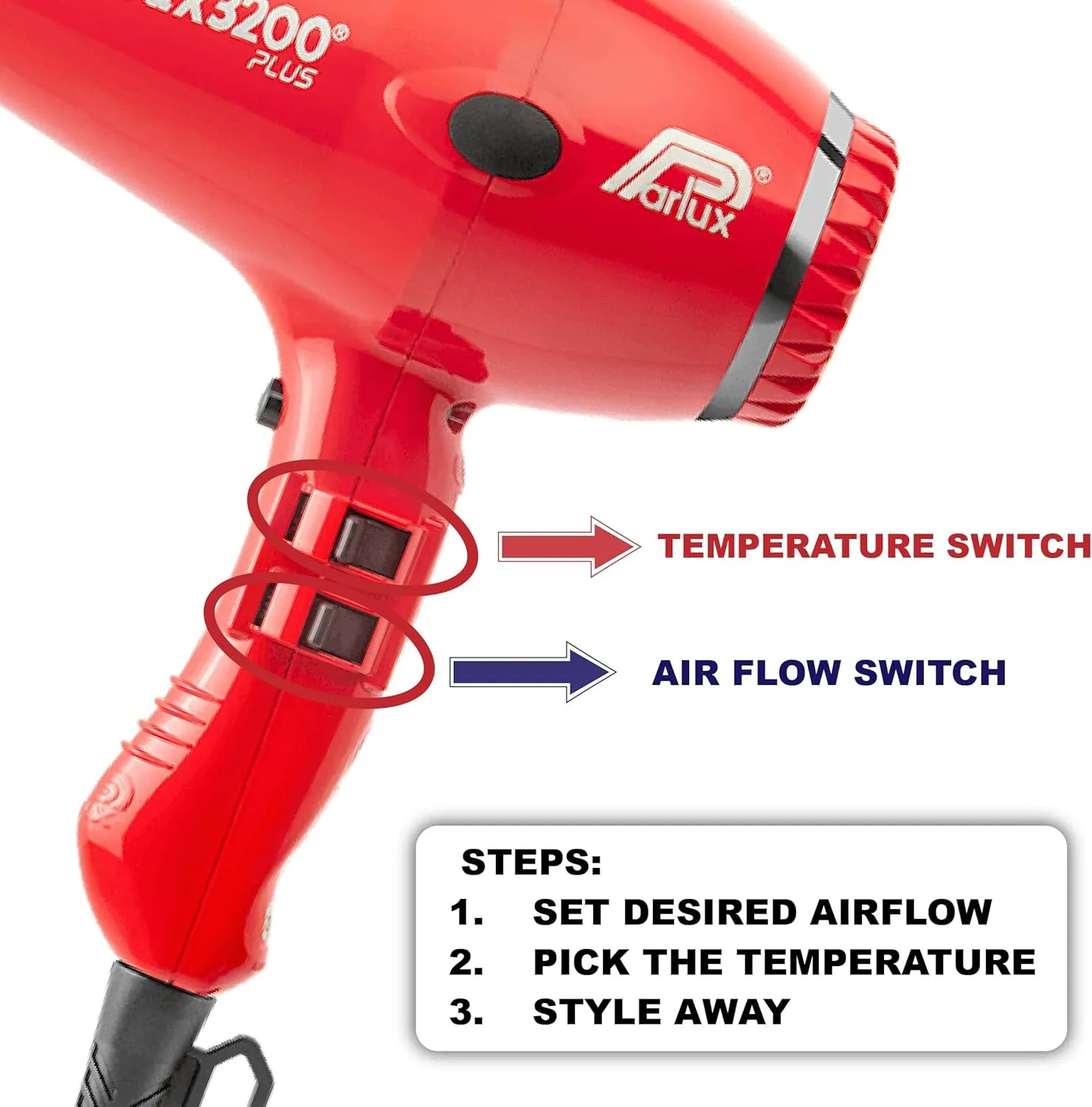 Parlux 3200 Plus Silver Hair Dryer   M Hair Designs Metal Mesh Diffuser (Bundle) – Professional Ionic Blow Dryer for Fast Drying, Frizz Control & Voluminous Styling