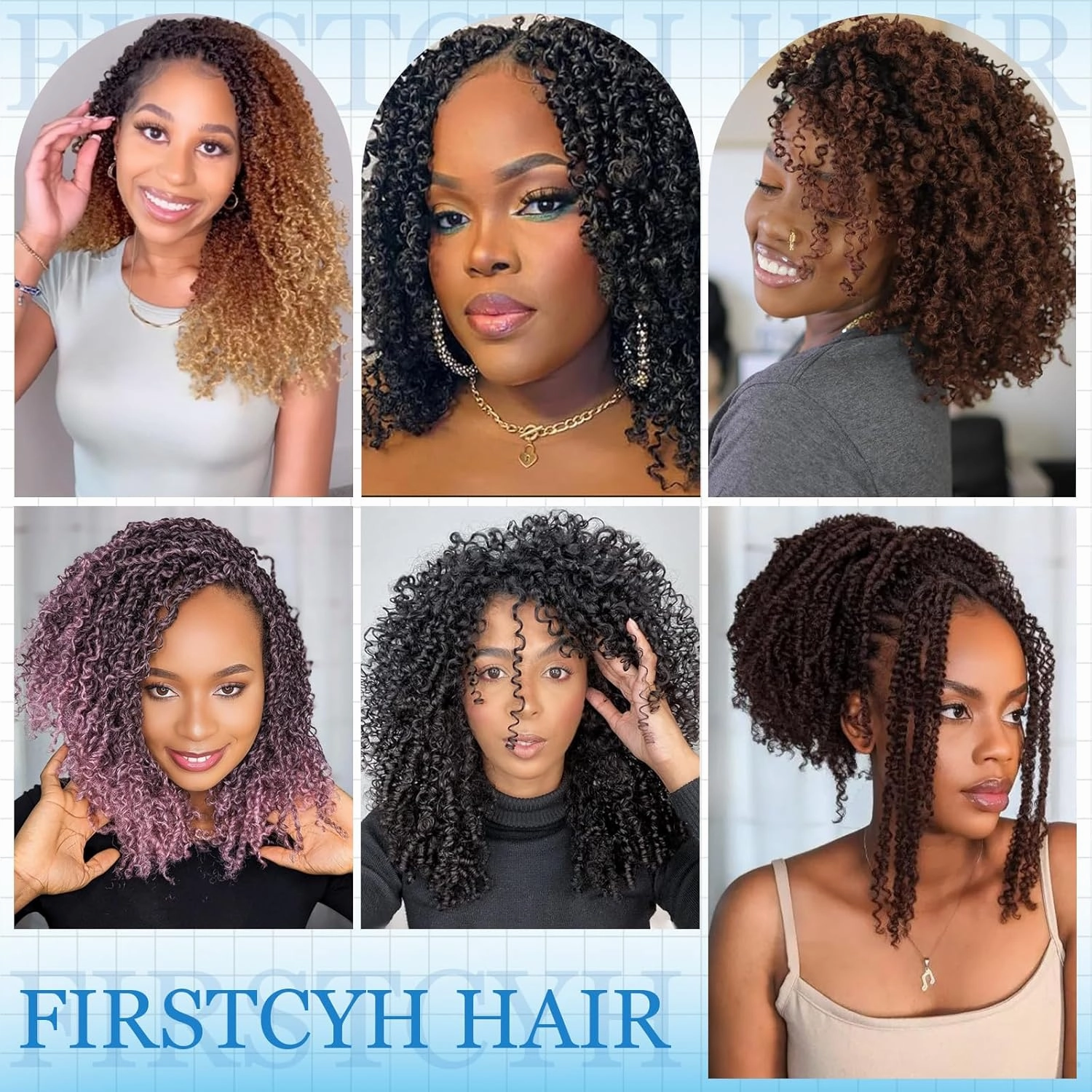 Passion Twsit Hair 14 Inch - 1B Yankee Twist Crochet Hair 10Packs Passion Twist Braiding Hair Prelooped Mini Spring Twist Crochet Hair for Black Women(14 Inch,1B)