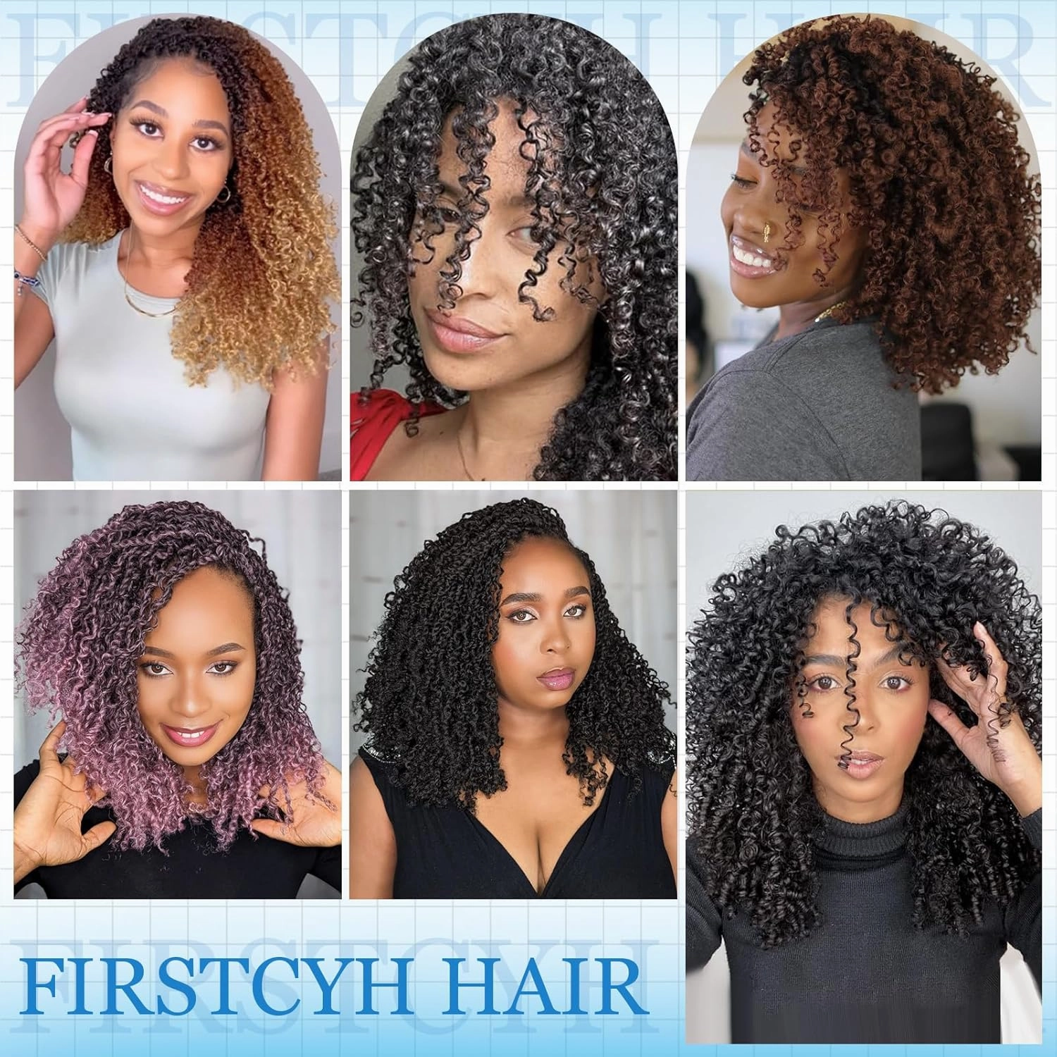 Passion Twsit Hair 8 Inch - 30# Yankee Twist Crochet Hair 10Packs Passion Twist Braiding Hair Prelooped Mini Spring Twist Crochet Hair for Black Women(8 Inch,30#)