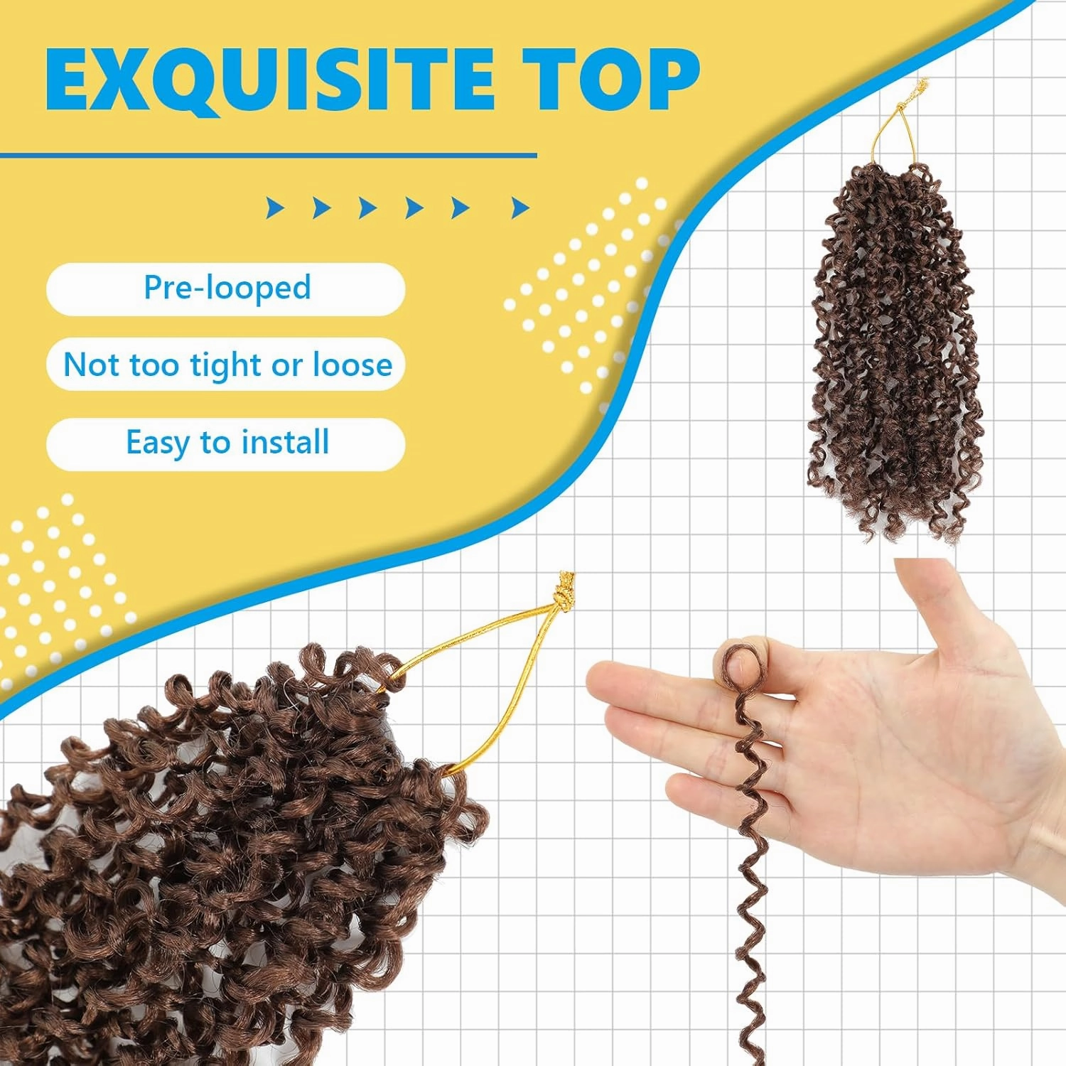 Passion Twsit Hair 8 Inch - 30# Yankee Twist Crochet Hair 10Packs Passion Twist Braiding Hair Prelooped Mini Spring Twist Crochet Hair for Black Women(8 Inch,30#)