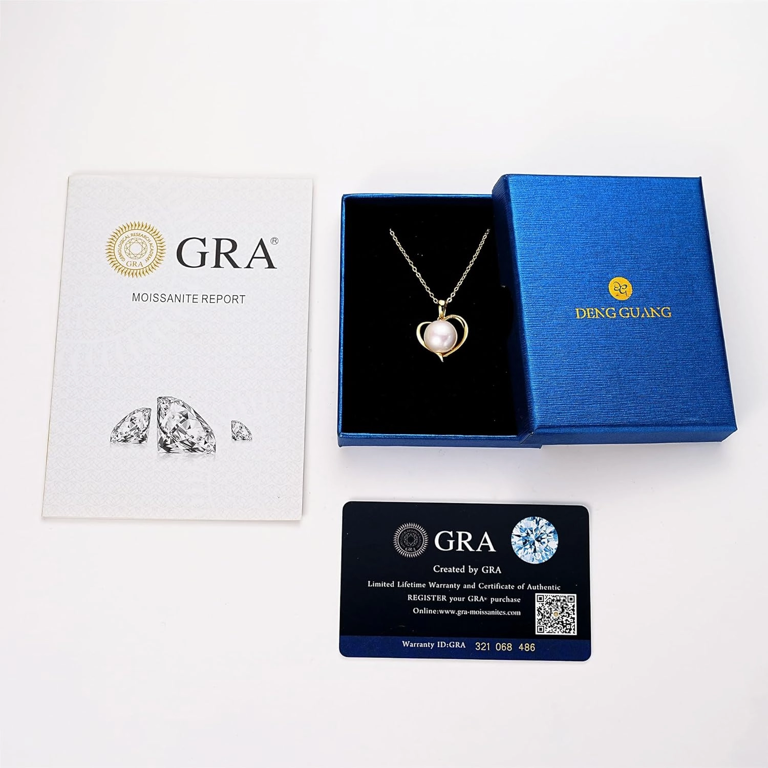Pearl Pendant Necklaces for Women, Freshwater Cultured White Pearl with 925 Sterling Silver Necklace Chain, Shiny Moissanite Pearl Jewelry Gifts for Mom Wife Girlfriend
