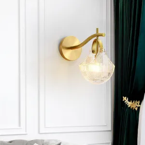 Personality Handbag Shape Glass Wall Lamp Scallop Aisle Study Wall Lamps Light Bedside Copper Wall Sconces, Chandelier Light Fixture