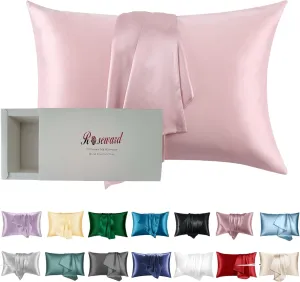 Pink Mulberry Silk Pillowcase Queen Size - 22 Momme Silk Pillow Case for Sleeping Women, Luxury Hypoallergenic Acne Pillow Case, Anti-Breakage Self-Care Item, Girly Gifts, 1 Pc 20"x30" (Queen, Pink)