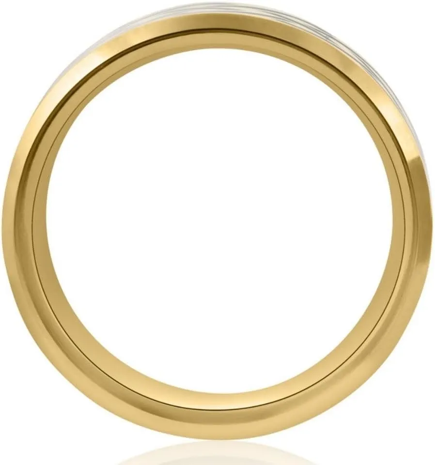 Pompeii Men's Gold Plated Tungsten Ring Celtic Laser 8mm Wedding Band