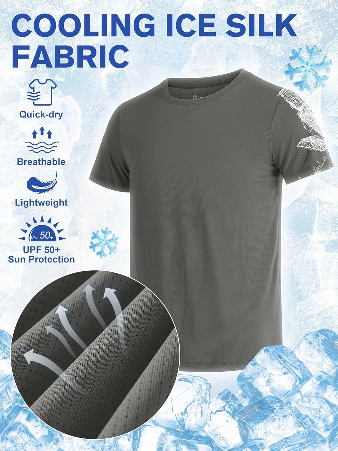 Poroka 5 Pack UPF 50  Youth Boy Lightweight Mesh Quick Dry Athletic Performance T-Shirt Moisture Wicking Active Workout Shirt