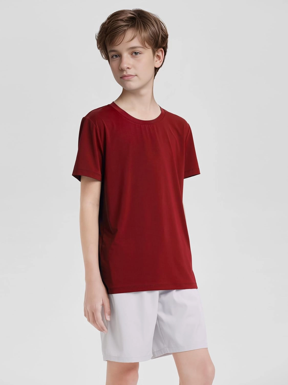 Poroka 5 Pack UPF 50  Youth Boy Lightweight Mesh Quick Dry Athletic Performance T-Shirt Moisture Wicking Active Workout Shirt