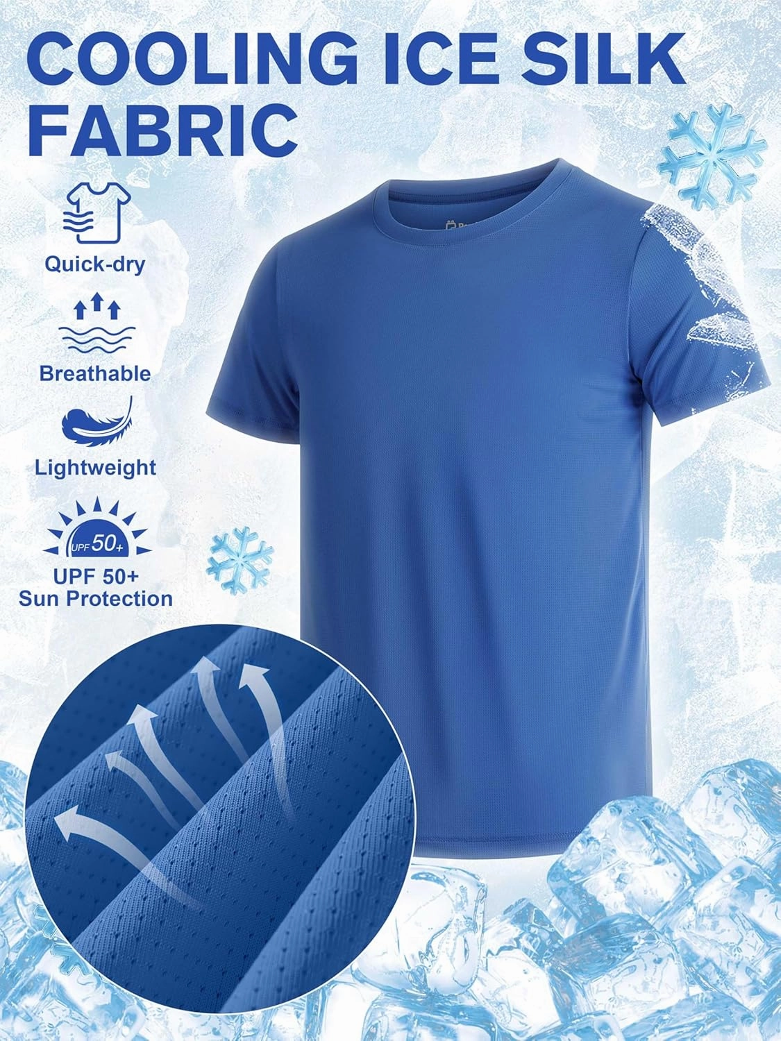 Poroka 5 Pack UPF 50  Youth Boy Lightweight Mesh Quick Dry Athletic Performance T-Shirt Moisture Wicking Active Workout Shirt