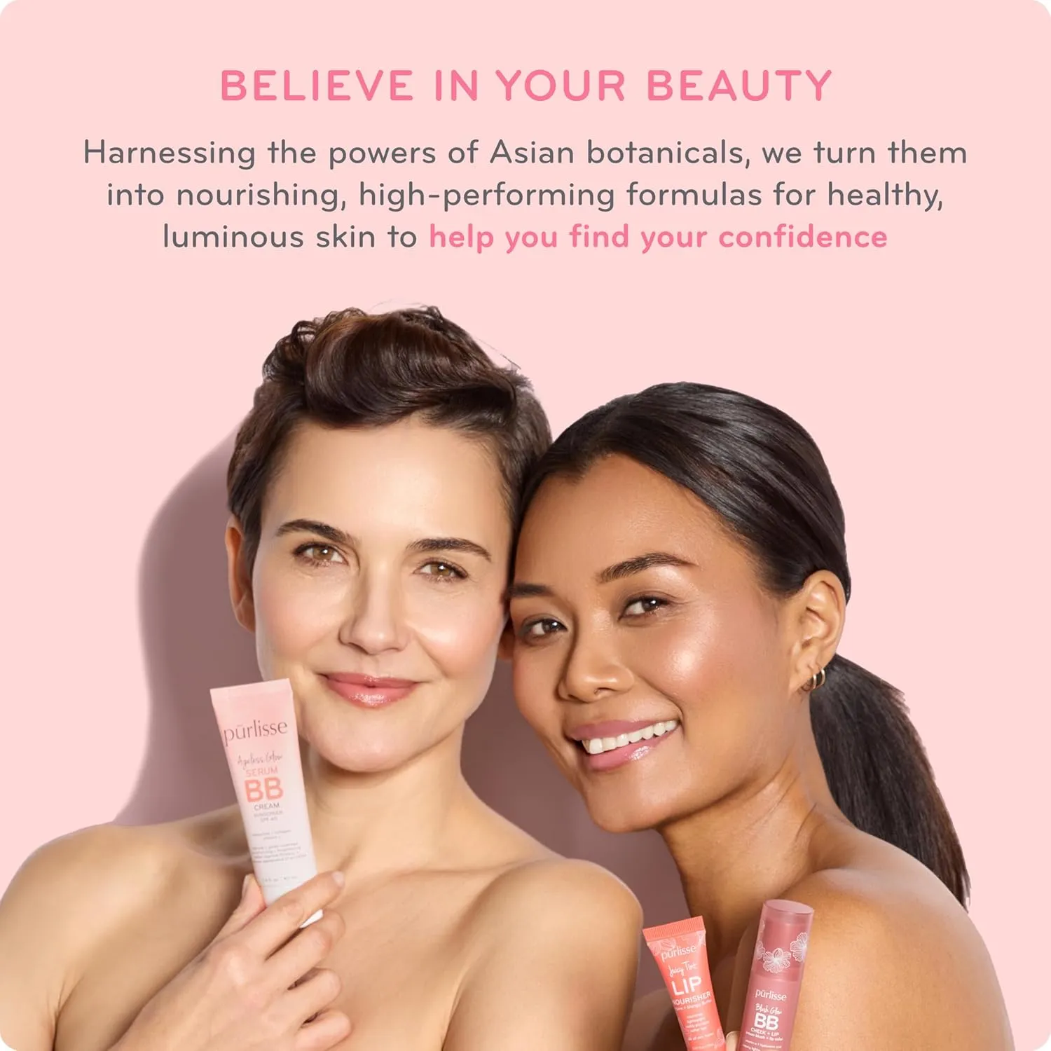 pūrlisse Perfect Glow BB Cream with SPF 30 - Matte Meets Dewy Finish - Enriched with Goji & Hawthorn Berry to Help Improve Skin Texture & Radiance - Fair (1.4 oz)