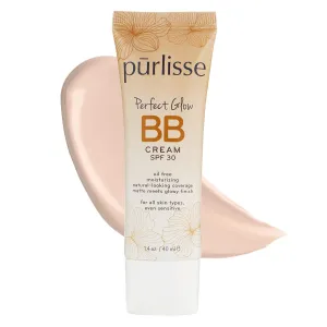 pūrlisse Perfect Glow BB Cream with SPF 30 - Matte Meets Dewy Finish - Enriched with Goji & Hawthorn Berry to Help Improve Skin Texture & Radiance - Fair (1.4 oz)