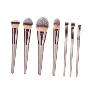 Professional Makeup Brush Set Nylon Hair Eyeshadow Brush Kit Cosmetics T-07-049 Gold Handle