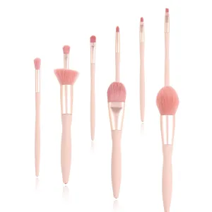Professional makeup brush set with travel bag, 9 pieces, bottom inlaid with diamonds, rose gold and pink makeup brushes