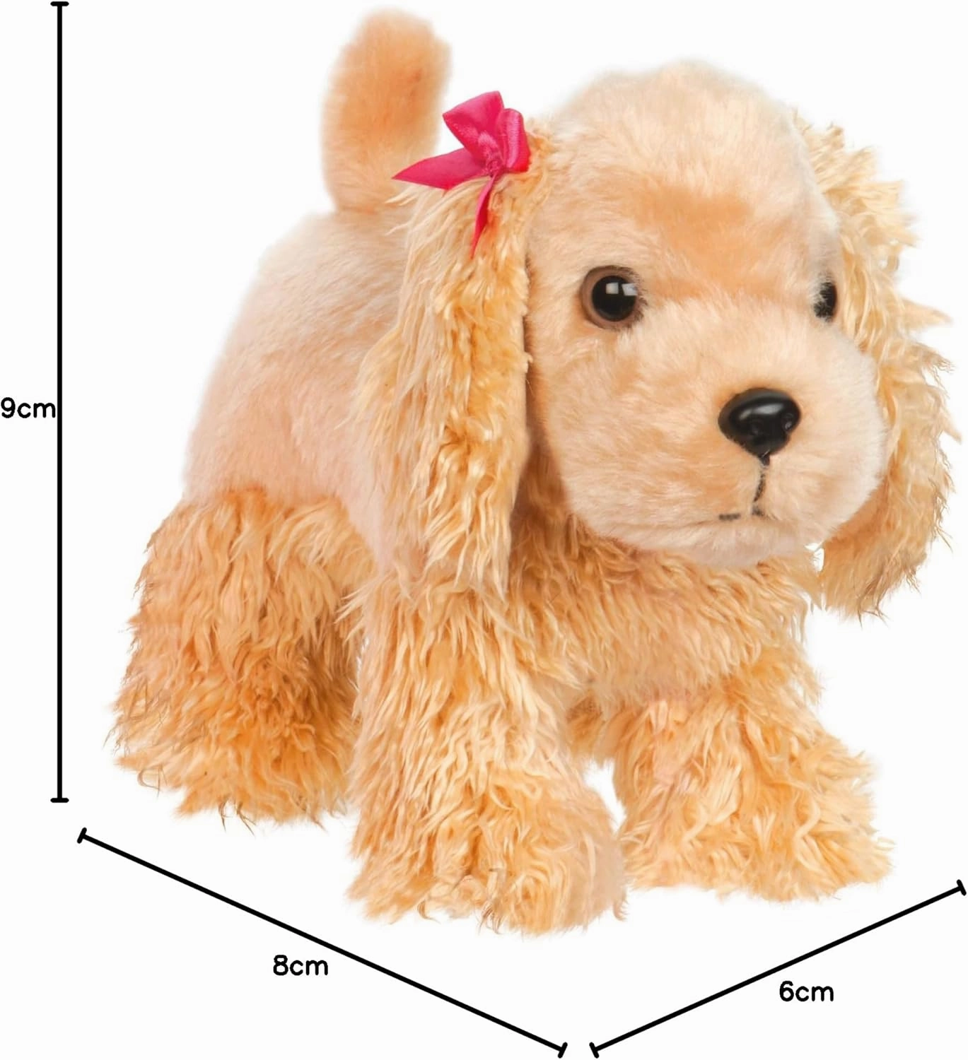 Pucci Pups – Plush Dog & Carrying Bag – Stuffed Animal Puppy with Accessories – Cocker Spaniel Stuffed Puppy – Comb & Purse – 2 Years   – Golden Dot Glam Bag & Cocker Spaniel
