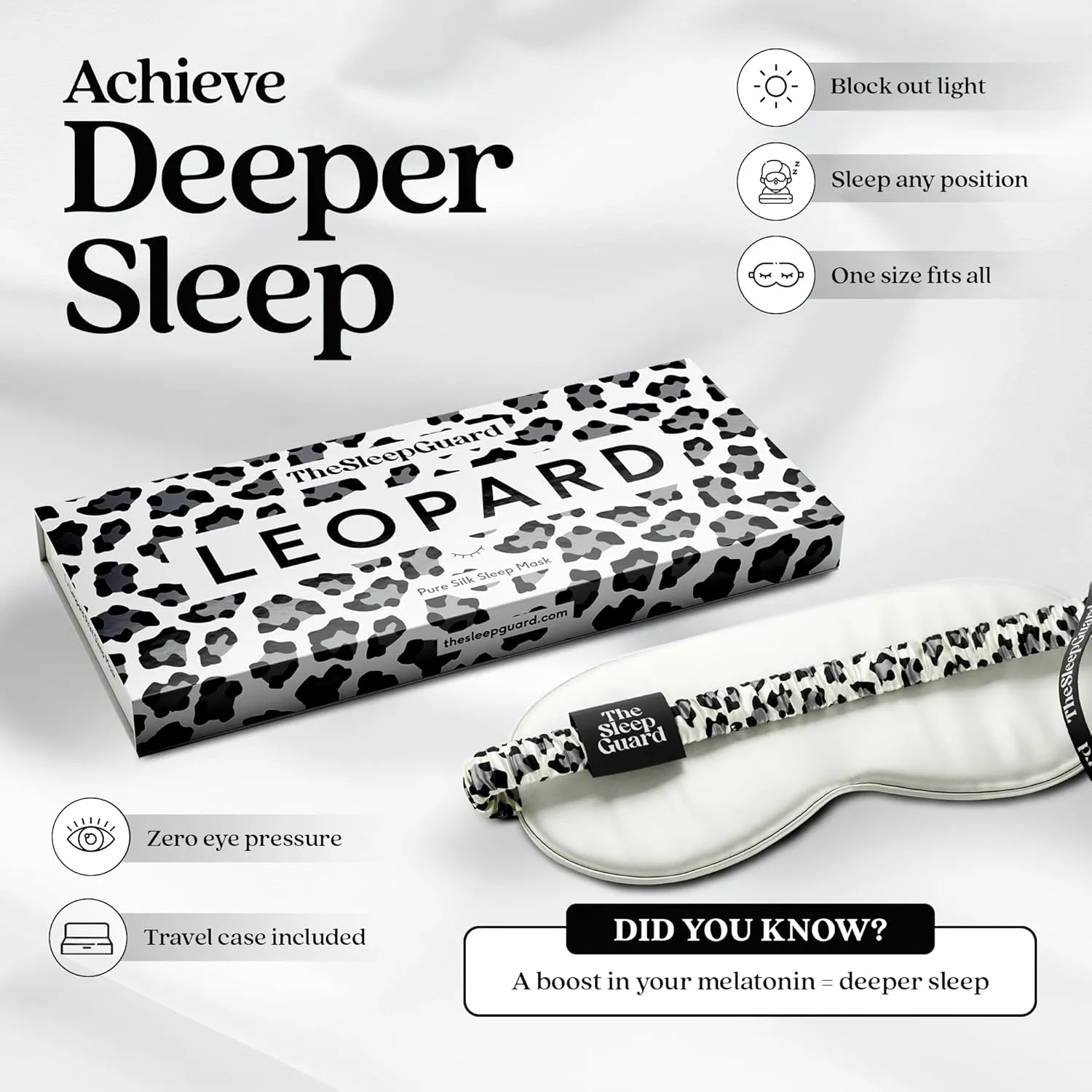 Pure Silk Sleep Mask [100% 6A Mulberry Silk, 22 Momme] Light Blocking Travel Essentials. Eye Masks for Sleeping. Black Oeko-Tex Blindfold. Eye Covers for Men & Women