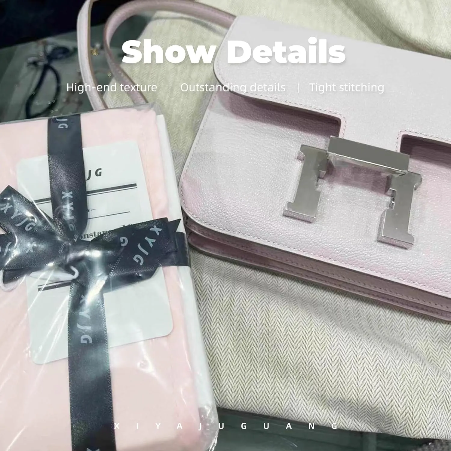Purse Handbag Silky Organizer Insert Keep Bag Shape Fits Hermes Constance 19/New 19/24/New 24 Bags, Luxury Handbag Tote Lightweight Sturdy(New Constance24,Pink)