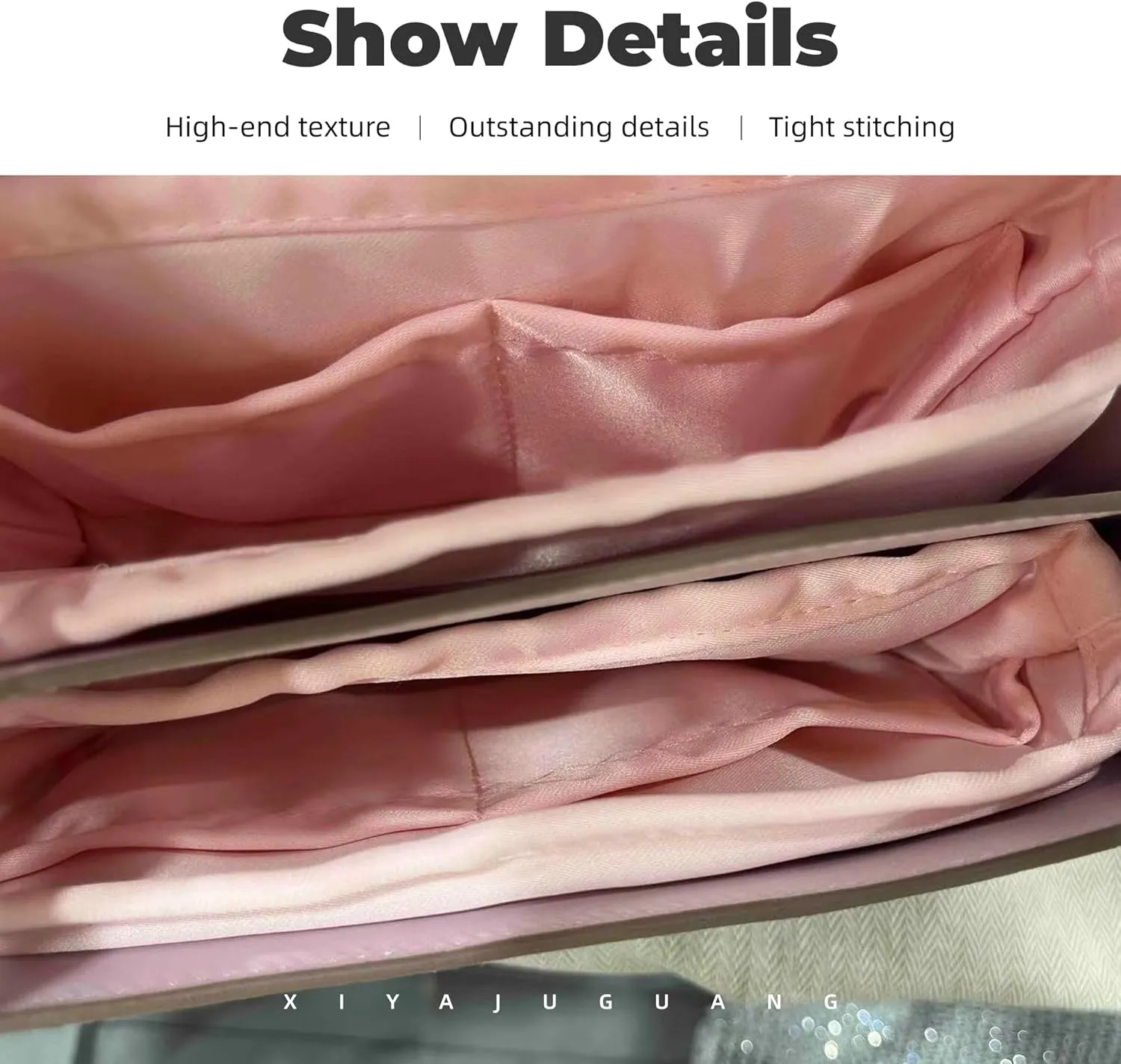 Purse Handbag Silky Organizer Insert Keep Bag Shape Fits Hermes Constance 19/New 19/24/New 24 Bags, Luxury Handbag Tote Lightweight Sturdy(New Constance24,Pink)