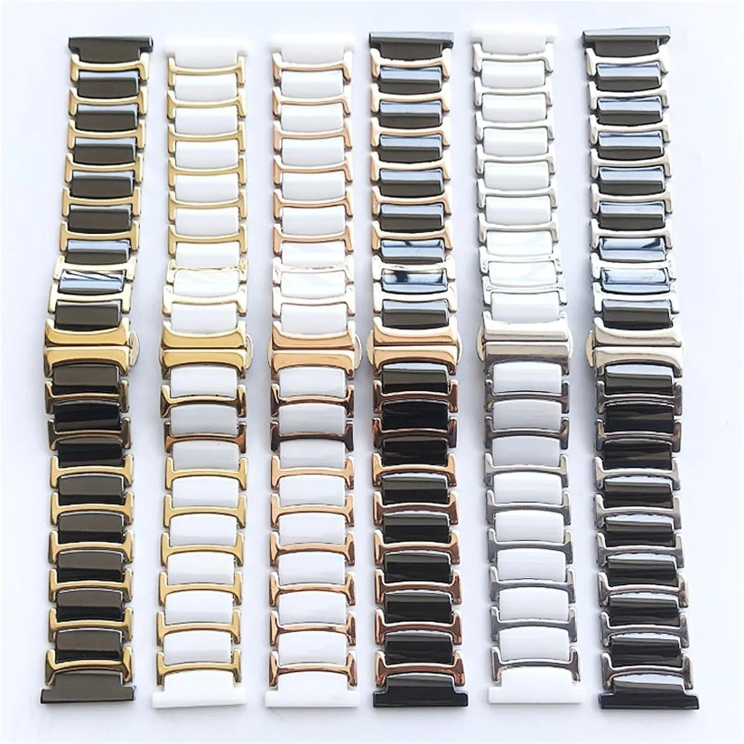 Quick Release Stainless Steel Ceramic Watch Band 16-22mm Men Women Universal Wristband Replacement Watch Accessories