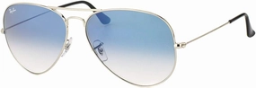 Ray-Ban Women's Etched Retro Aviator Sunglasses, Shiny Silver/Blue, One Size