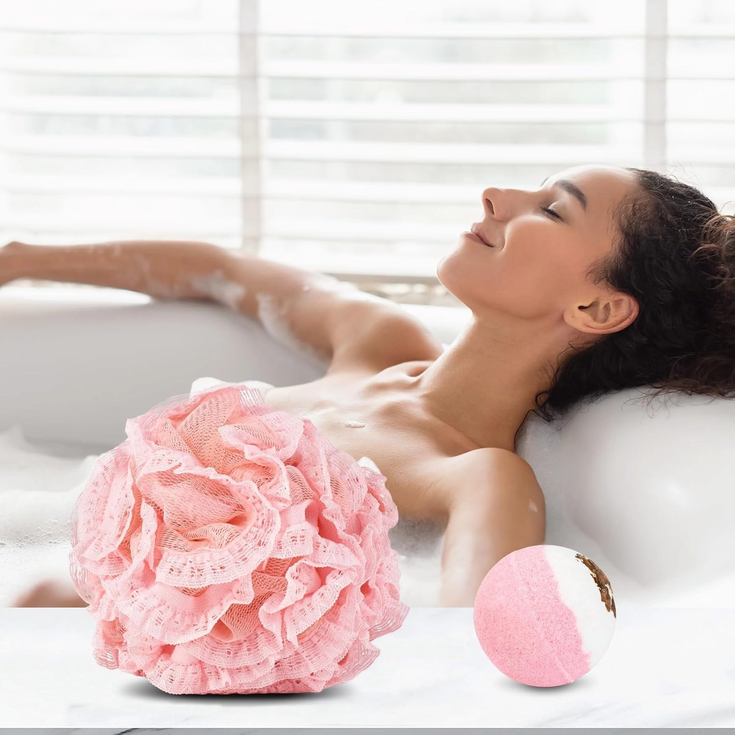 Relaxing Spa Kit Gift Basket Set - Birthday Gifts for Women - Gift for Wife, Mom, Sister, Girlfriend, Friends (Pink)