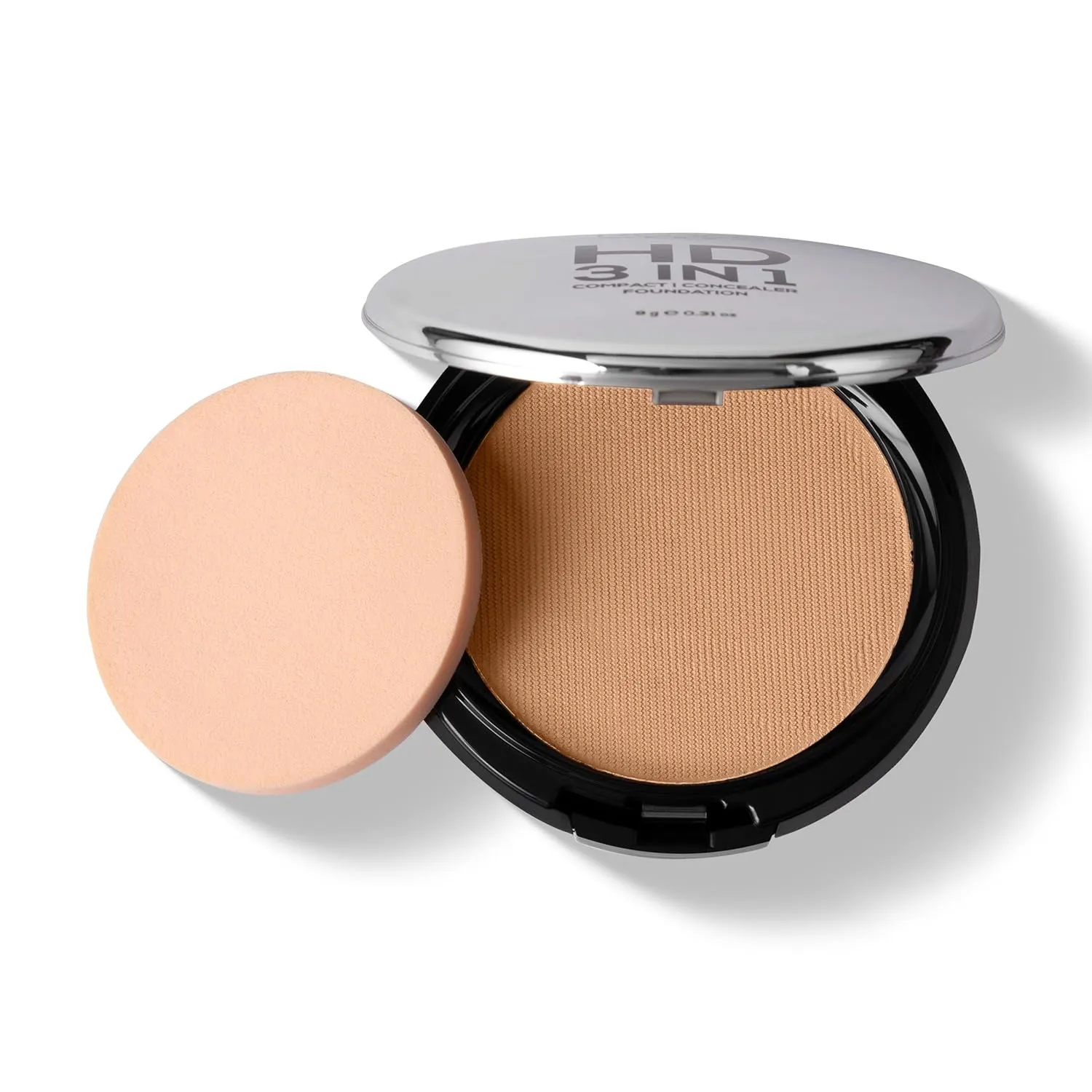 RENEE Pro Hd 3-In-1 Compact - Amande, Works As Compact Powder, Concealer & Foundation, Spf 20, Matte Finish, High Coverage - Enriched With Vitamin E, C & Aloe Vera All, Beige