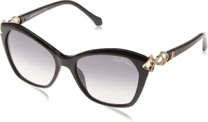 Roberto Cavalli RC1077 Sunglasses - Shiny Black Frame, Gradient Smoke Lenses, 55 mm RC10775501B