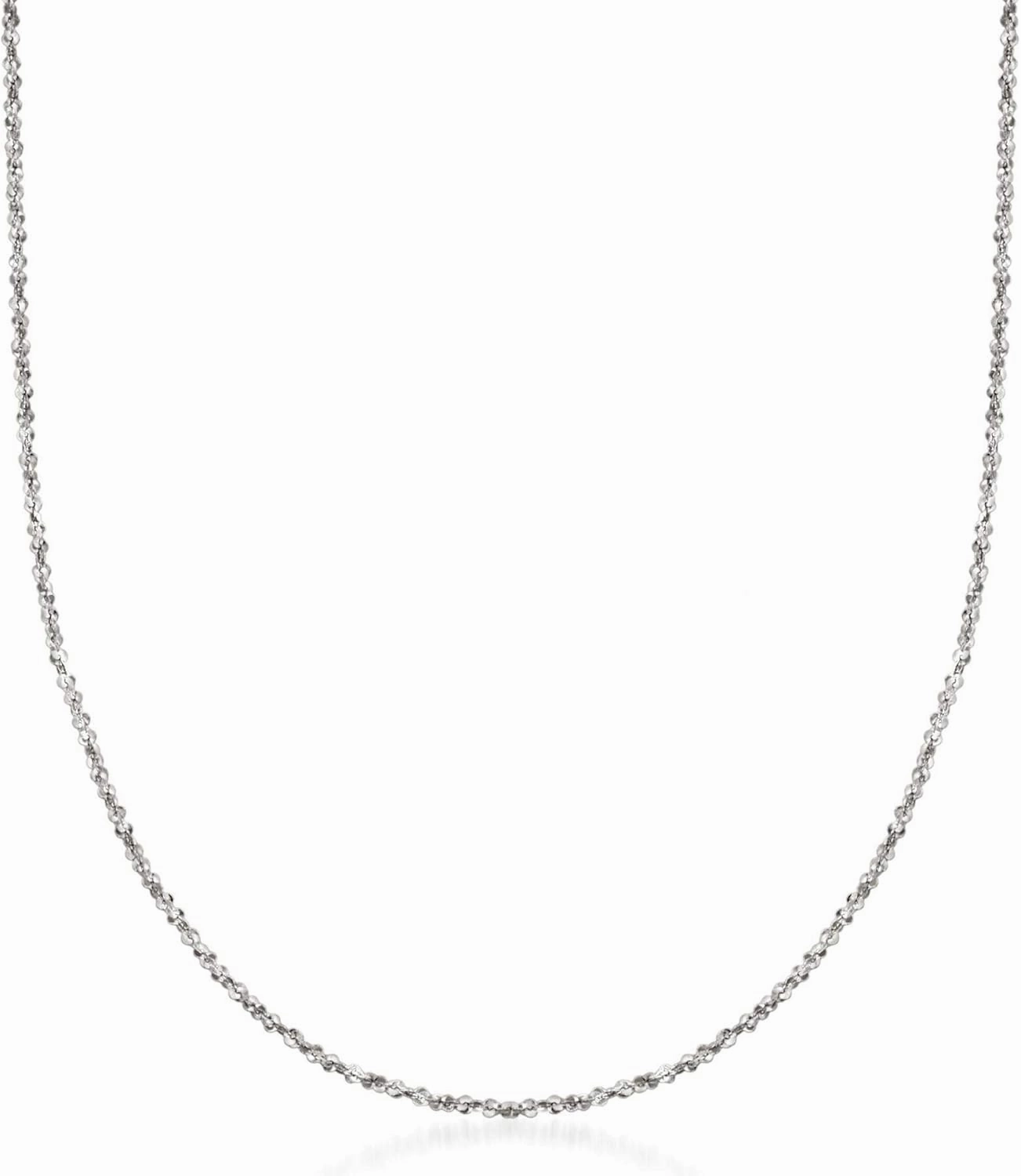 Ross-Simons Italian 1mm 14kt White Gold Twisted Sparkle-Chain Necklace. 18 inches