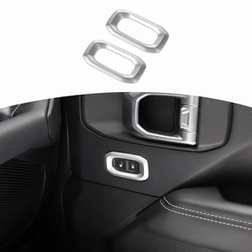 RT-TCZ for Wrangler JL Door Lock Switch Button Trim Cover Silver for Jeep Wrangler JL JLU Gladiator JT 2018-2024 Silver Interior Accessories 2pcs