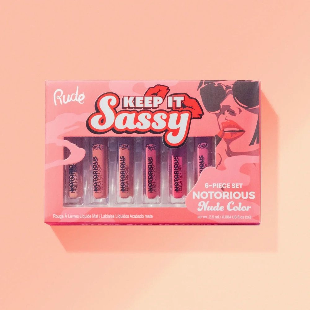 Rude Cosmetics Keep It Sassy Notorious 6 Lip Color Set - Nude