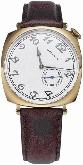 S4046 Dress Wacthes for Men, Brown Leather Mechanical Watch with Sapphire Crystal Dome, 1921 Vintage Watch