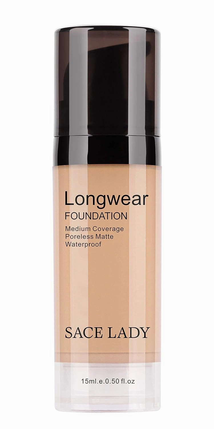 SACE LADY Matte Liquid Foundation, Long Wearing Flawless Foundation with Medium-Full Coverage, Poreless Face Makeup, 0.50Fl Oz/15ml, Light Natural