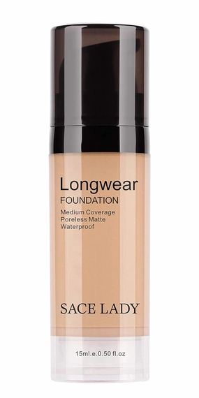 SACE LADY Matte Liquid Foundation, Long Wearing Flawless Foundation with Medium-Full Coverage, Poreless Face Makeup, 0.50Fl Oz/15ml, Light Natural