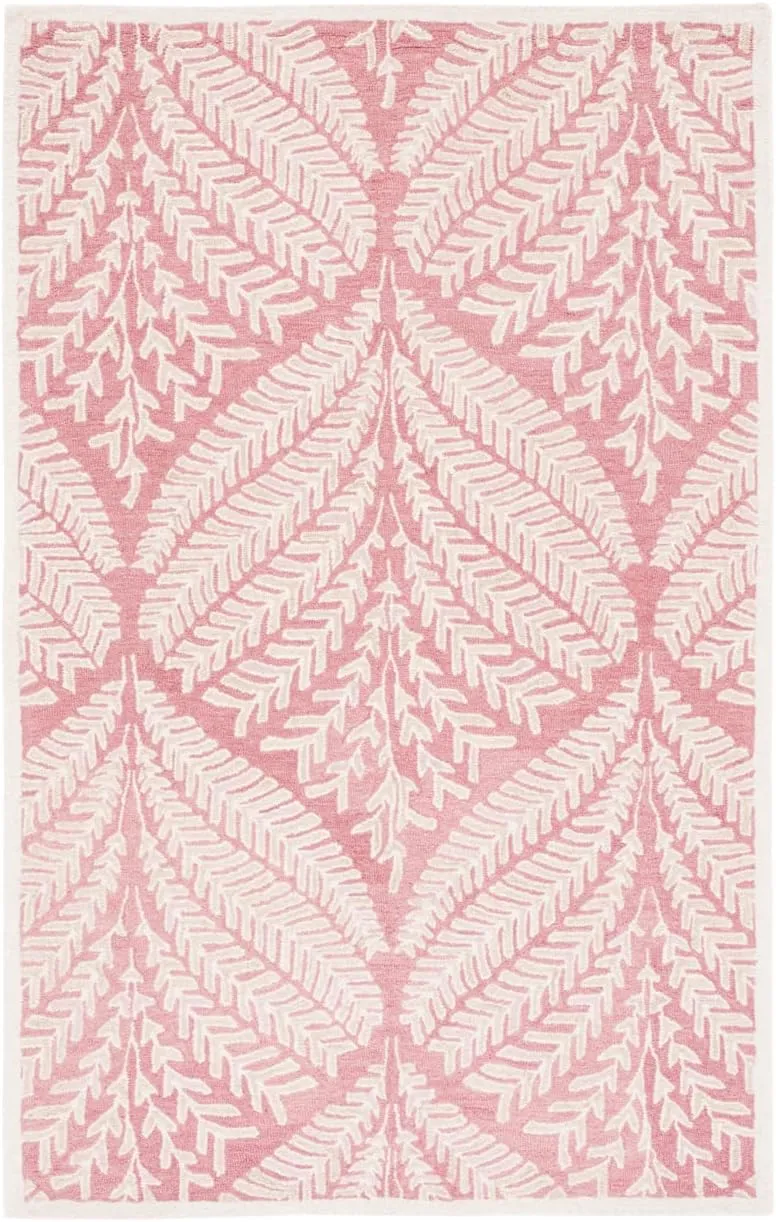 SAFAVIEH Capri Collection Area Rug - 9' x 12', Pink & Ivory, Handmade Wool, Ideal for High Traffic Areas in Living Room, Bedroom (CPR208R)