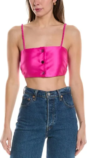 Sandro Womens Silk-Blend Top, 3, Pink