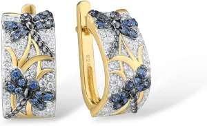 Santuzza 14K Gold Plated Sterling Silver Dragonfly Butterfly Earrings