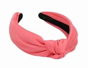 Satin Knotted Headband for Women (Carol Pink, Adjustable Size)