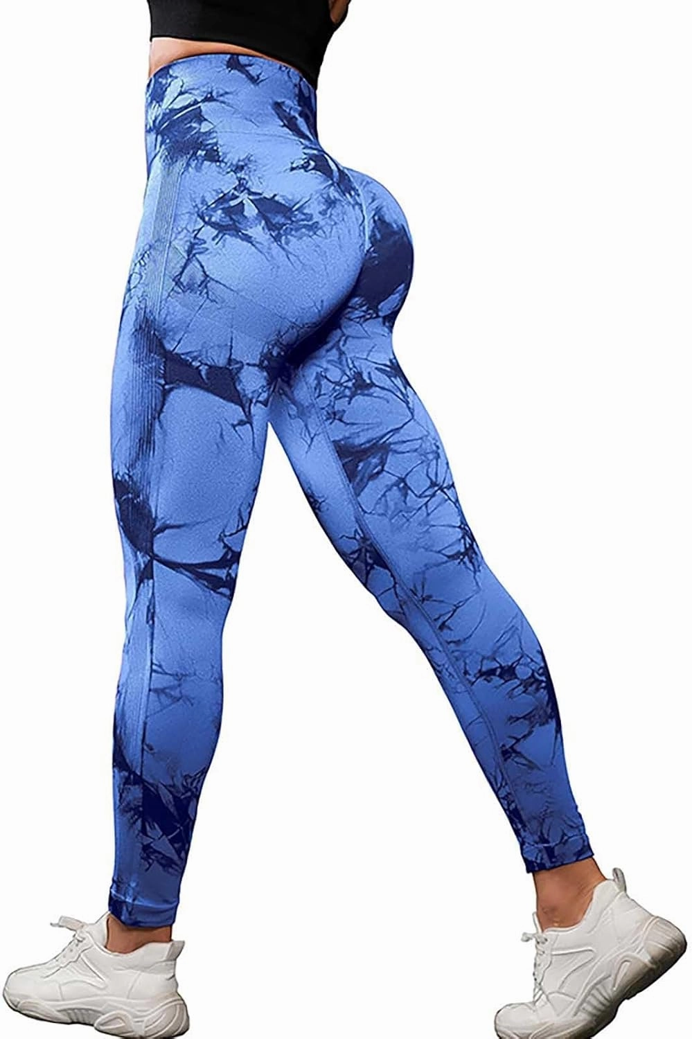 Scrunch Butt Leggings for Women Tie Dye Tummy Control Yoga Pants Elastic High Waisted Pull On Seamless Workout Tights