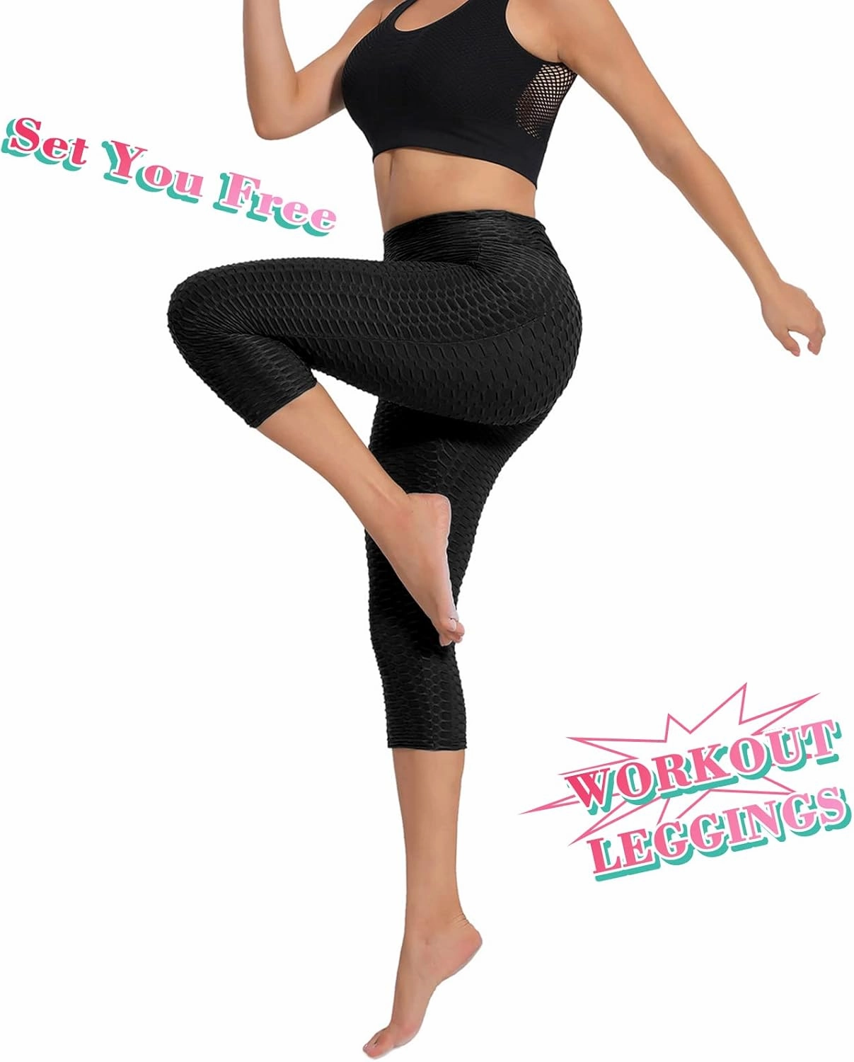 Scrunch Butt Lifting Workout Leggings for Women High Waisted Yoga Pants Tummy Control Gym Booty Textured Tights