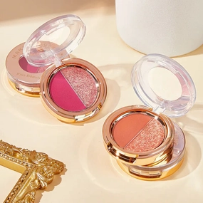 Seasonal clearance (Fashion) High-end design JADED Eyeshadow Gold Matte Palette Two-Color
