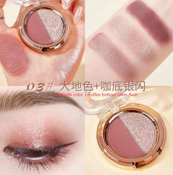 Seasonal clearance (Fashion) High-end design JADED Eyeshadow Gold Matte Palette Two-Color